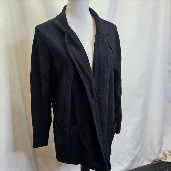 CeCe Black Knit Oversized Cardigan Blazer Size Medium - Picture 2 of 9